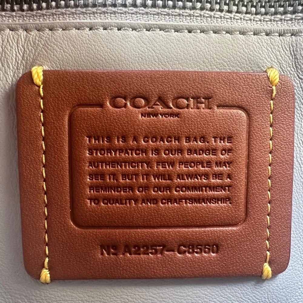 Coach Gray Quilted Shoulder Bag with Chain-Link Strap - Picture 3 of 7